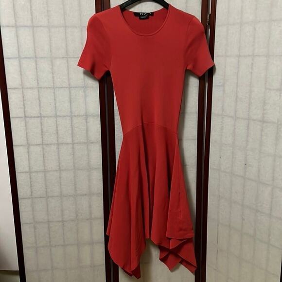 TY-LR ODESSA KNIT RED RUST COLOR‎ DRESS SIZE S - Picture 2 of 7